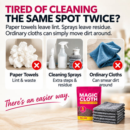 🫧lloravena Magic Cleaning Cloth (5-Pack) – No Cleaner, No Streaks, For Glass, Steel & Screens