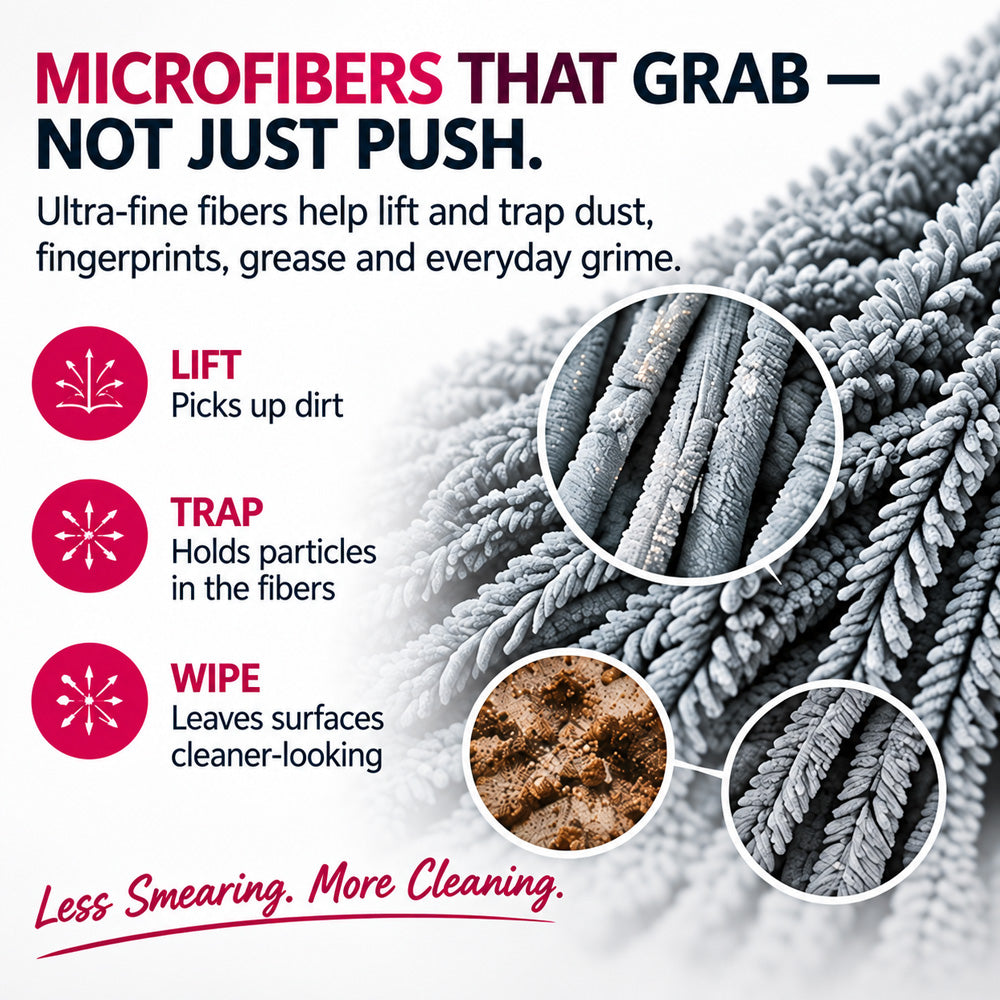 🫧lloravena Magic Cleaning Cloth (5-Pack) – No Cleaner, No Streaks, For Glass, Steel & Screens