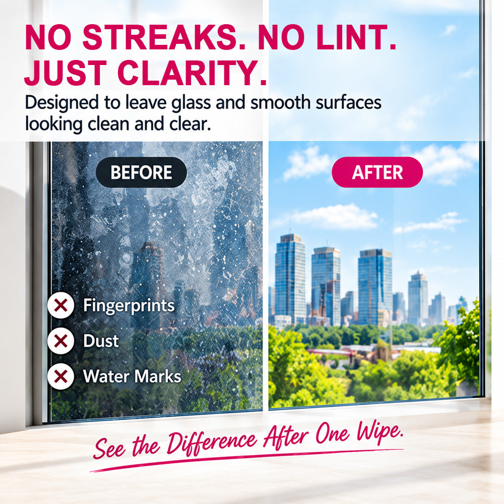 🫧lloravena Magic Cleaning Cloth (5-Pack) – No Cleaner, No Streaks, For Glass, Steel & Screens