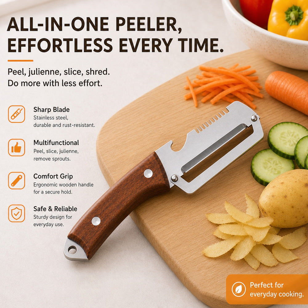 🔪🥔 BUY1 – GET 1 FREE: Multifunctional Vegetable Peeler🥕🍎