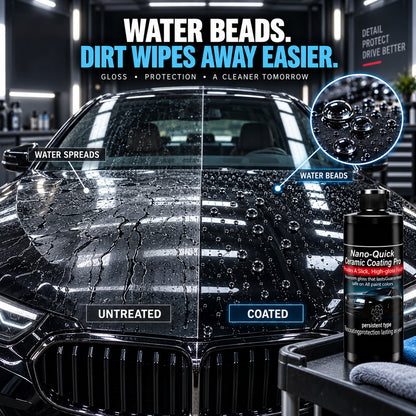 🛡️50% OFF | Nano-Quick Ceramic Coating Pro for automobiles, featuring advanced ceramic technology for dust-proof glass effect and lasting luster.