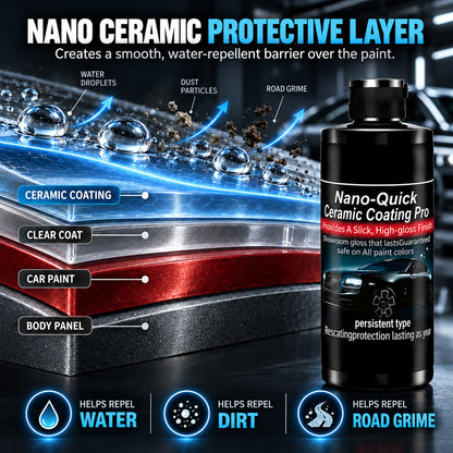 🛡️50% OFF | Nano-Quick Ceramic Coating Pro for automobiles, featuring advanced ceramic technology for dust-proof glass effect and lasting luster.