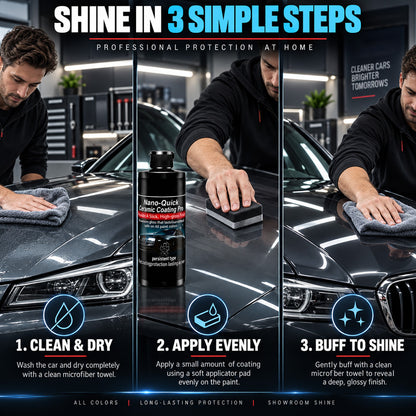 🛡️50% OFF | Nano-Quick Ceramic Coating Pro for automobiles, featuring advanced ceramic technology for dust-proof glass effect and lasting luster.