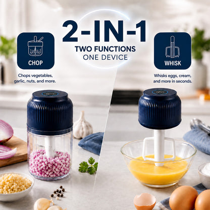 UPSELL🔥 50% OFF! 🔥6-Blade Electric Food Chopper | For Vegetables, Onions, Herbs, Nuts & Meat | Cordless, One-Touch & Easy to Clean | Baby Food Maker, Juicer, Spice Grinder & Meat Grinder