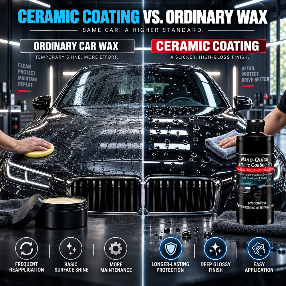 🛡️50% OFF | Nano-Quick Ceramic Coating Pro for automobiles, featuring advanced ceramic technology for dust-proof glass effect and lasting luster.