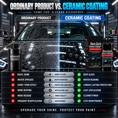 🛡️50% OFF | Nano-Quick Ceramic Coating Pro for automobiles, featuring advanced ceramic technology for dust-proof glass effect and lasting luster.
