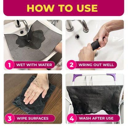 lloravena Magic Cleaning Cloth (5-Pack) – No Cleaner, No Streaks, For Glass, Steel & Screens