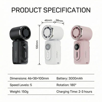 💨 3000mAh USB Clip Fan – 360° Rotatable, Ultra-Portable🌬️| For Travel ✈️ Office 💼Kids 👶 | Clips Anywhere!
