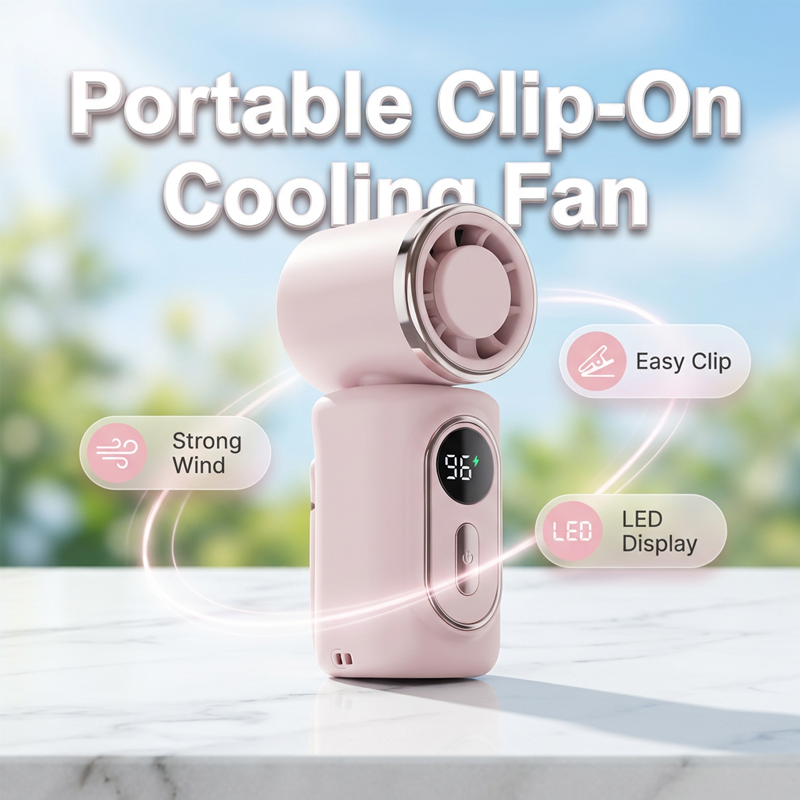 💨 3000mAh USB Clip Fan – 360° Rotatable, Ultra-Portable🌬️| For Travel ✈️ Office 💼Kids 👶 | Clips Anywhere!