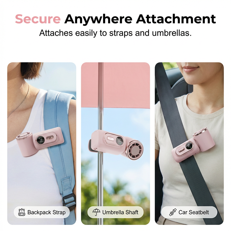 💨 3000mAh USB Clip Fan – 360° Rotatable, Ultra-Portable🌬️| For Travel ✈️ Office 💼Kids 👶 | Clips Anywhere!