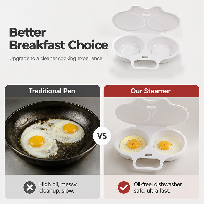 ⏱️🥚 50% OFF NOW! Microwave Egg Cooker – Perfect poached eggs in 2 mins, no oil & splash-proof – Quick, healthy & mess-free breakfast 🌿